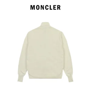 Replica Moncler Knit Down Jacket White Stand Collar Reps - RepLuxe