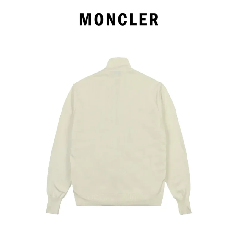 Replica Moncler Knit Down Jacket White Stand Collar Reps - RepLuxe