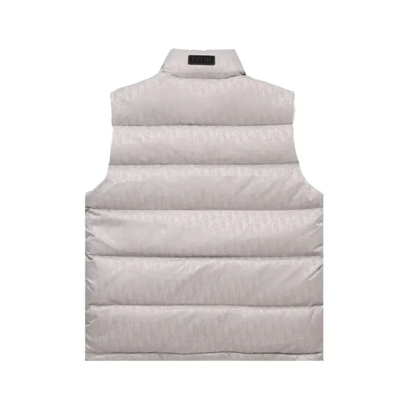 Replica Dior Limited Edition Classic Monogram Down Vest Grey Reps - RepLuxe