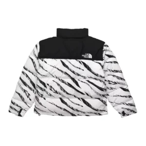 Replica The North Face Zebra Down Jacket Black White Reps - RepLuxe