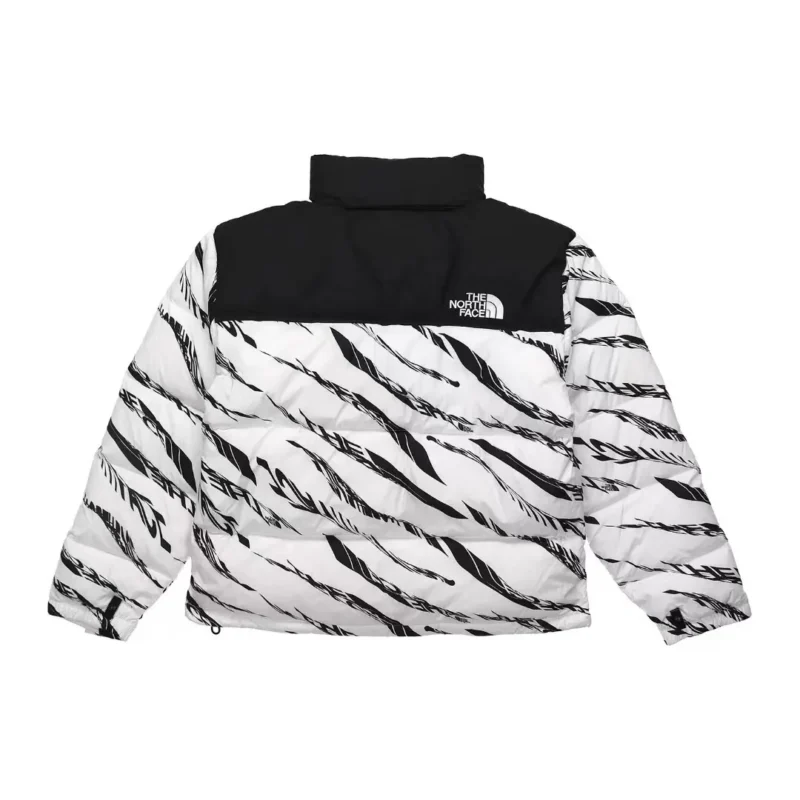 Replica The North Face Zebra Down Jacket Black White Reps - RepLuxe