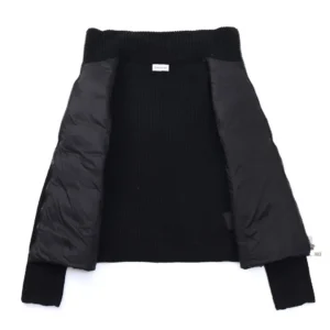 Replica Moncler M30 Knit Down Jacket Black Women Reps - RepLuxe