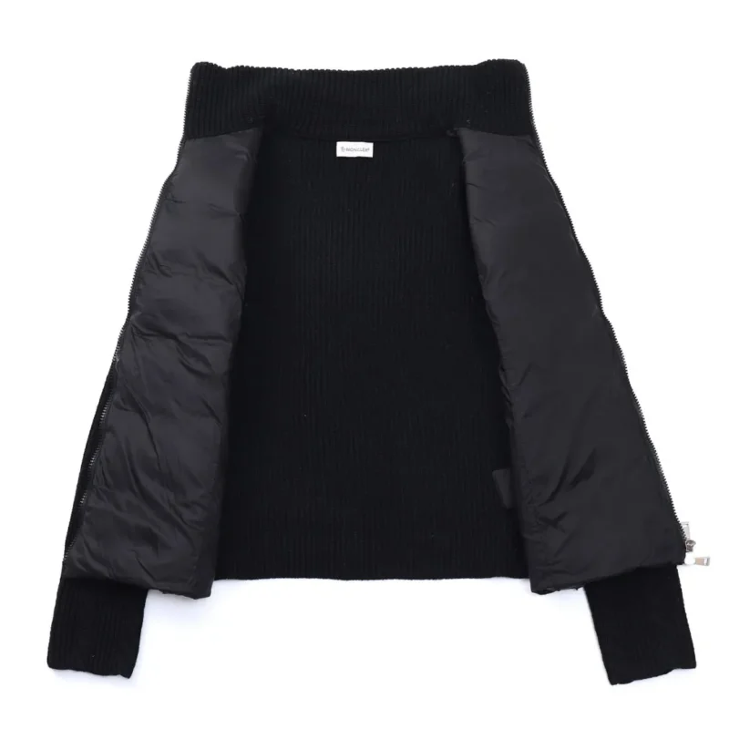 Replica Moncler M30 Knit Down Jacket Black Women Reps - RepLuxe