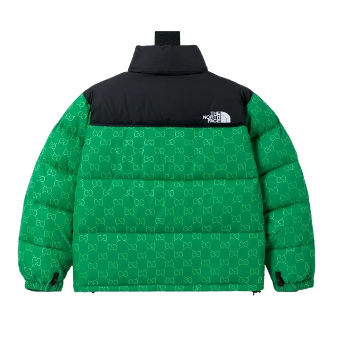 Replica Gucci North Face GG Down Jacket Green Logo Reps - RepLuxe