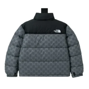 Replica Gucci x The North Face Logo Down Jacket Grey Reps - RepLuxe