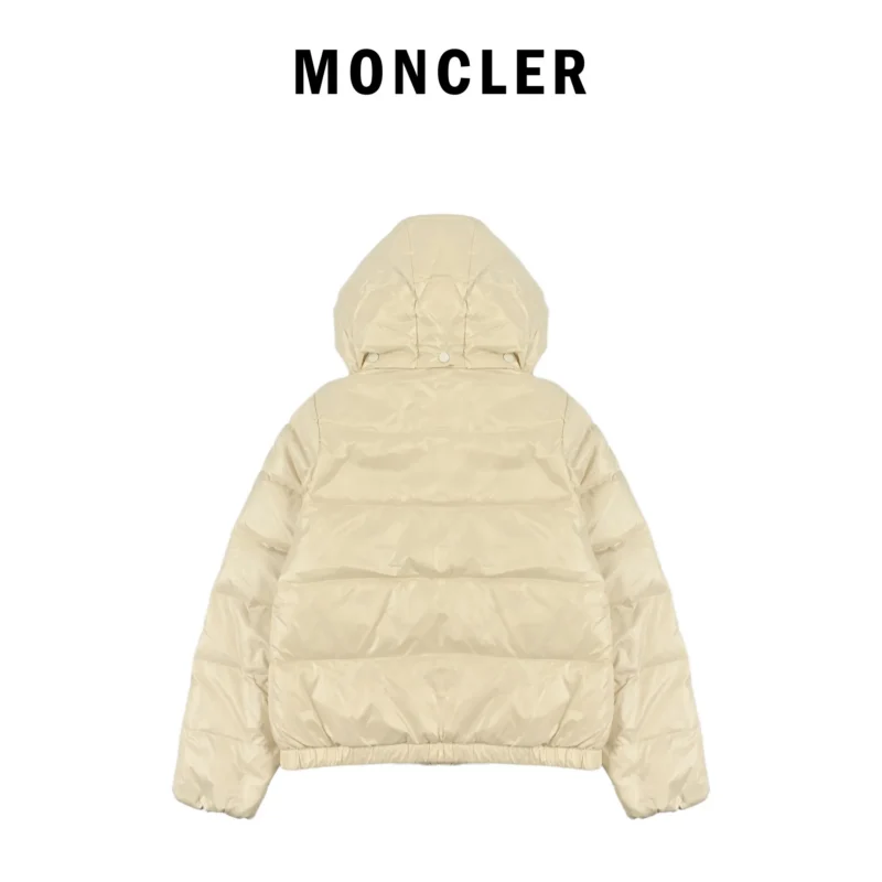 Replica Moncler Andro Short Hooded Down Jacket Beige Reps - RepLuxe