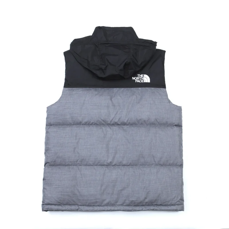 Replica The North Face Nuptse Vest Grey Black Reps - RepLuxe
