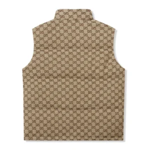 Replica THE NORTH FACE GUCCI Down Vest Beige GG Reps - RepLuxe