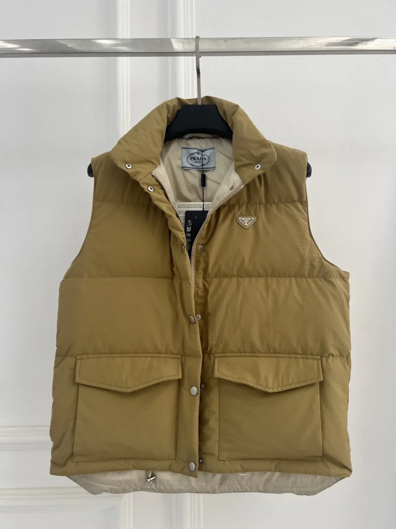 Replica Prada 25Ss Down Vest Camel Classic Style Reps - RepLuxe