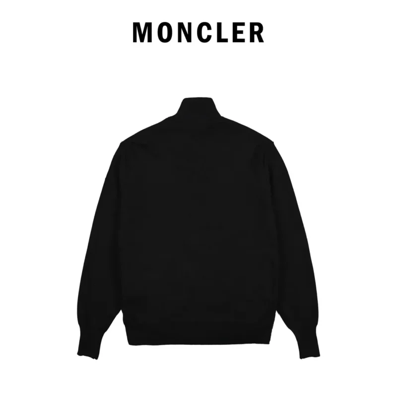 Replica Moncler Knit Down Jacket Black Stand Collar Reps - RepLuxe