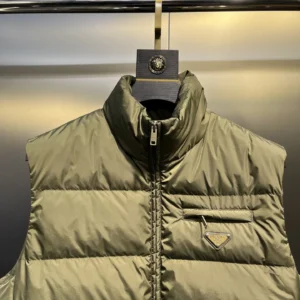 Replica Prada Minimalist Down Vest Olive Green Reps - RepLuxe