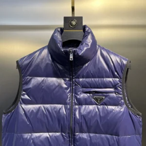 Replica Prada Minimalist Down Vest Blue Sleeveless Reps - RepLuxe