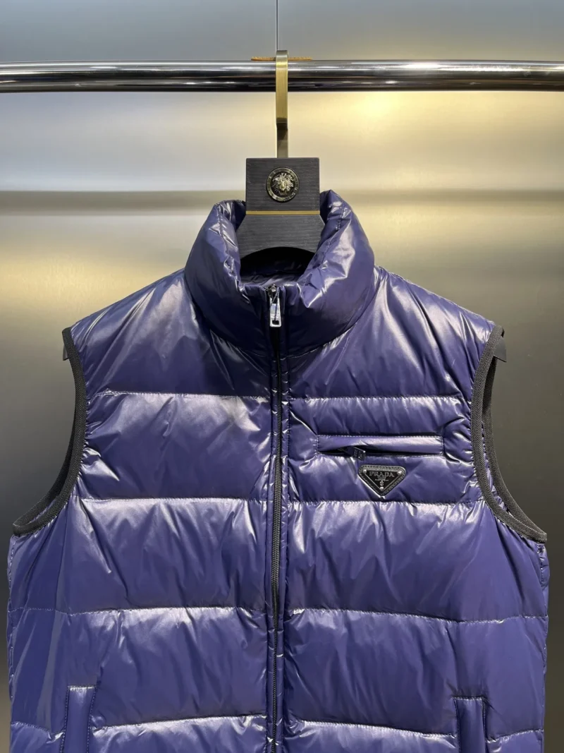 Replica Prada Minimalist Down Vest Blue Sleeveless Reps - RepLuxe