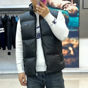 Replica Prada Quilted Down Vest Black Sleeveless Reps - RepLuxe