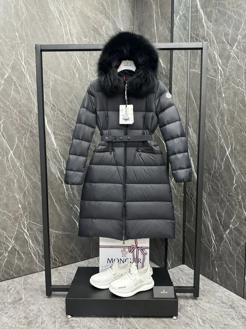 Replica Moncler Boedic Down Jacket Black Long Reps - RepLuxe