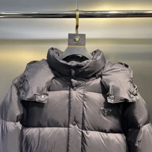 Replica Prada Down Jacket Black Detachable Hood Reps - RepLuxe