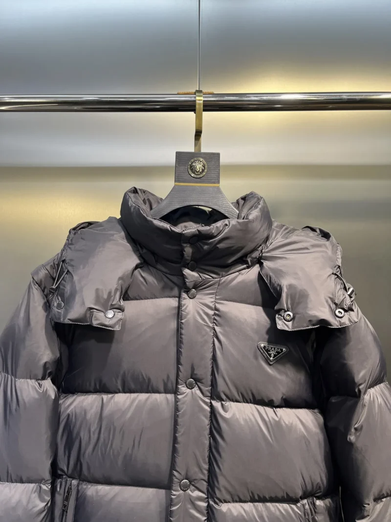 Replica Prada Down Jacket Black Detachable Hood Reps - RepLuxe