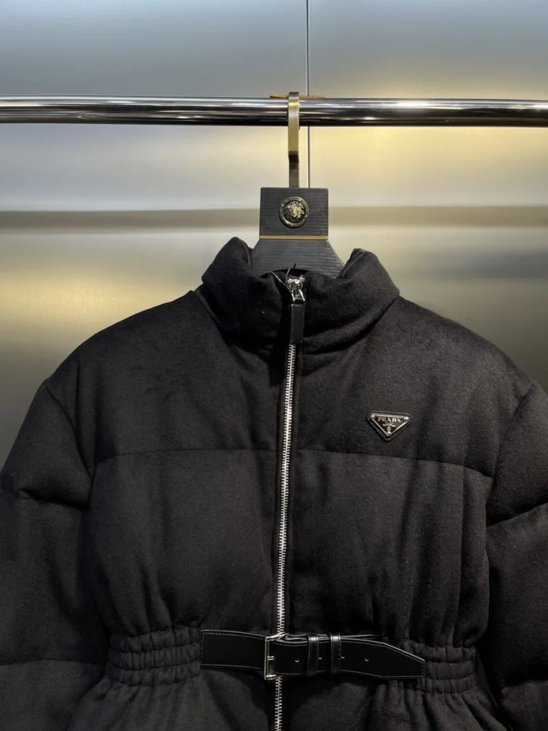 Replica Prada Long Waist Down Jacket Black Quilted Reps - RepLuxe
