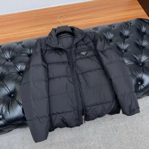 Replica Prada Fall Winter Stand Collar Down Jacket Black Reps - RepLuxe
