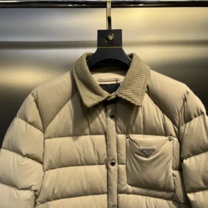 Replica Prada ReNylon Down Jacket Beige Unisex Reps - RepLuxe