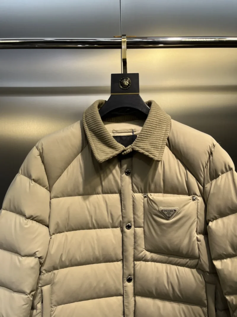 Replica Prada ReNylon Down Jacket Beige Unisex Reps - RepLuxe
