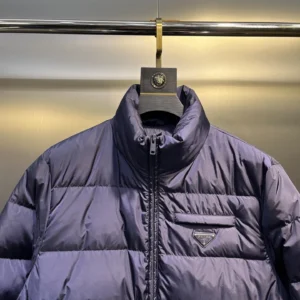 Replica Prada Biker Down Jacket Blue Hooded Reps - RepLuxe