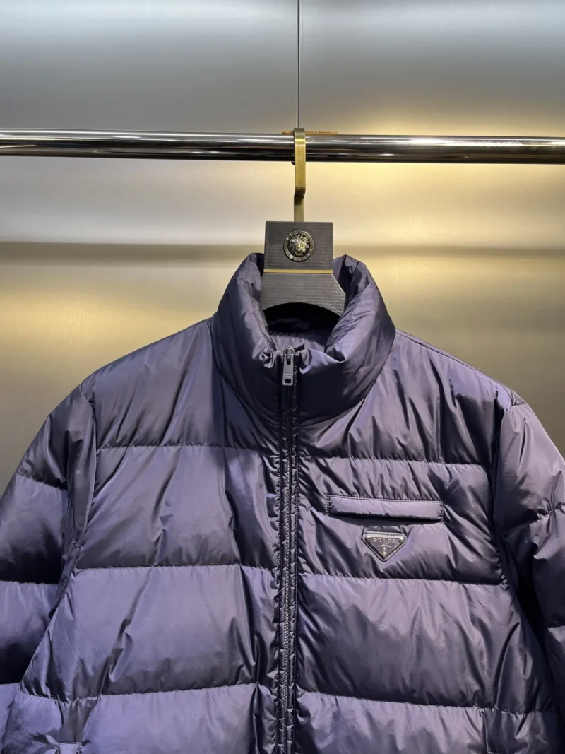Replica Prada Biker Down Jacket Blue Hooded Reps - RepLuxe