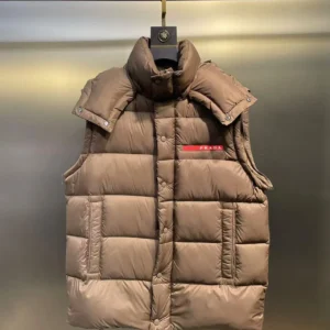 Replica Prada Down Jacket Taupe Hooded Style Reps - RepLuxe