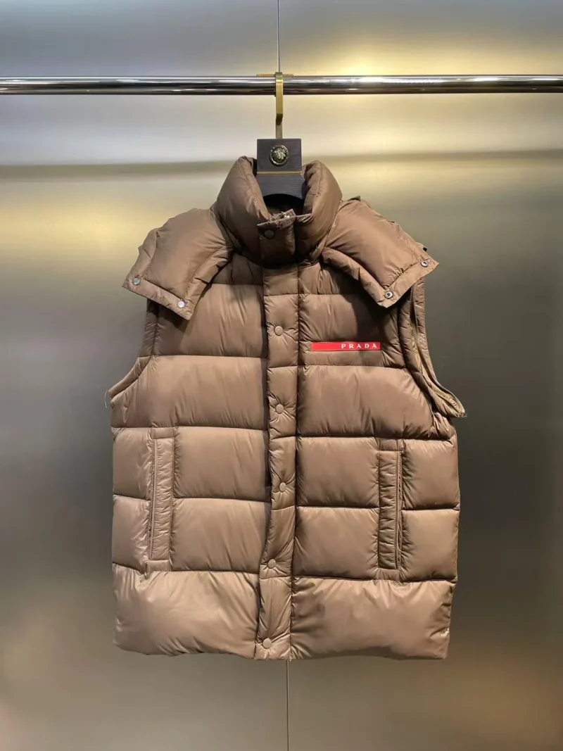 Replica Prada Down Jacket Taupe Hooded Style Reps - RepLuxe