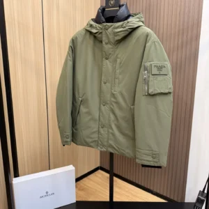 Replica Prada Down Jacket Olive Green Hooded Reps - RepLuxe