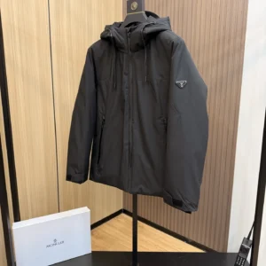 Replica Prada Down Jacket Black Hooded Style Reps - RepLuxe