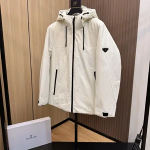 Replica Prada Down Jacket White Hooded Style Reps - RepLuxe
