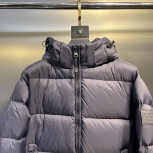 Replica Prada Down Jacket Grey Hooded Puffer Reps - RepLuxe