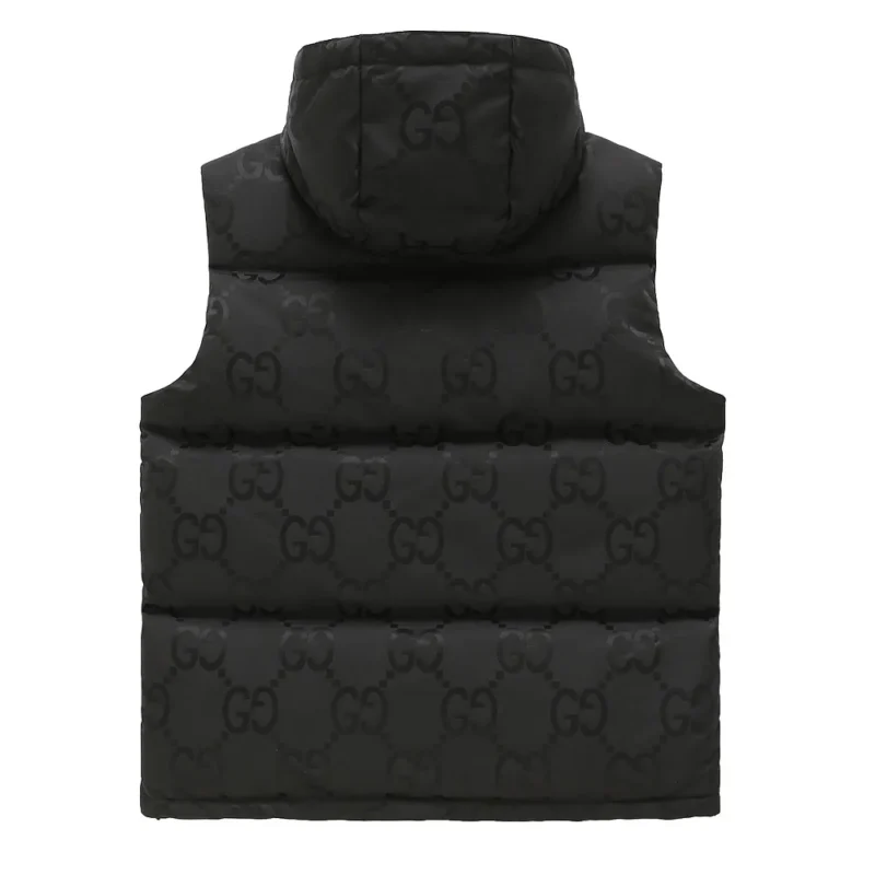 Replica Gucci GG Canvas Hooded Down Vest Black Reps - RepLuxe