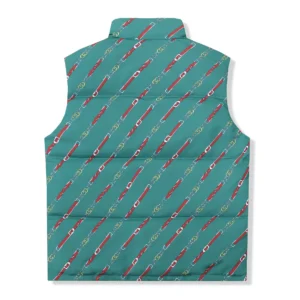 Replica THE NORTH FACE GUCCI Down Vest Green Print Reps - RepLuxe