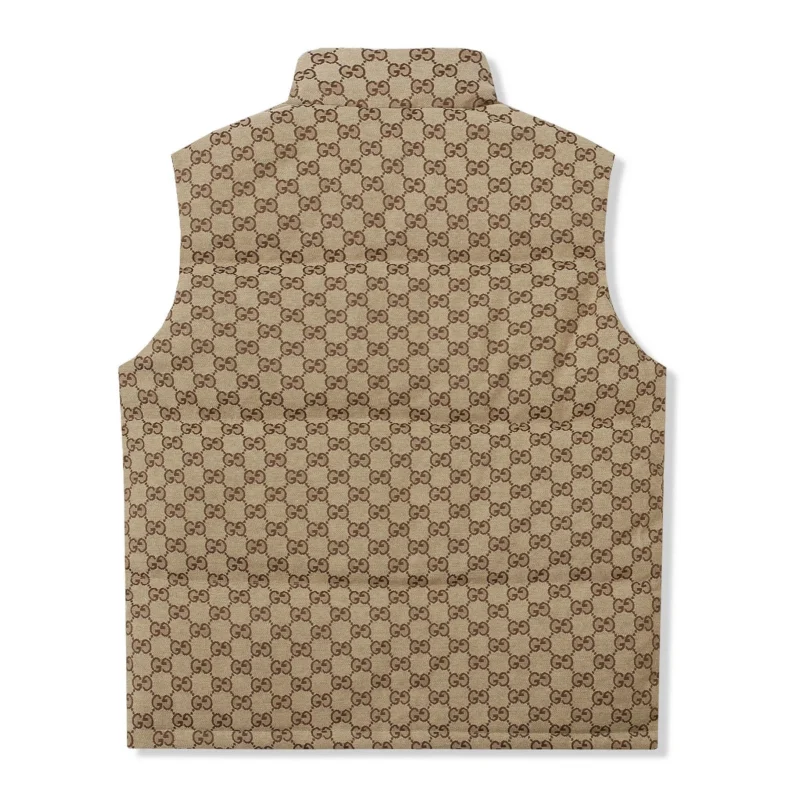 Replica THE NORTH FACE x GUCCI Down Vest Beige GG Pattern Reps - RepLuxe
