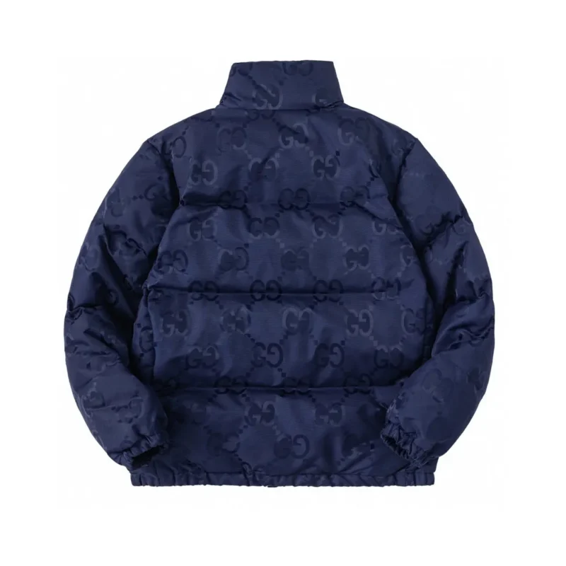 Replica Gucci Logo Jacquard Down Jacket Blue Reps - RepLuxe