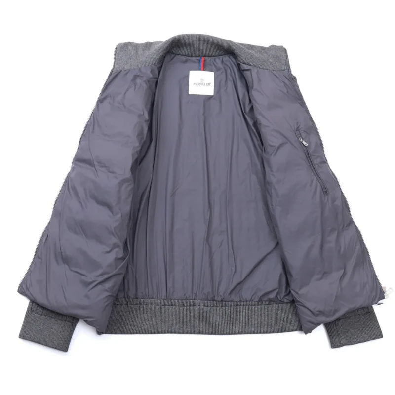 Replica Moncler Knit Down Jacket Grey Stand Collar Reps - RepLuxe