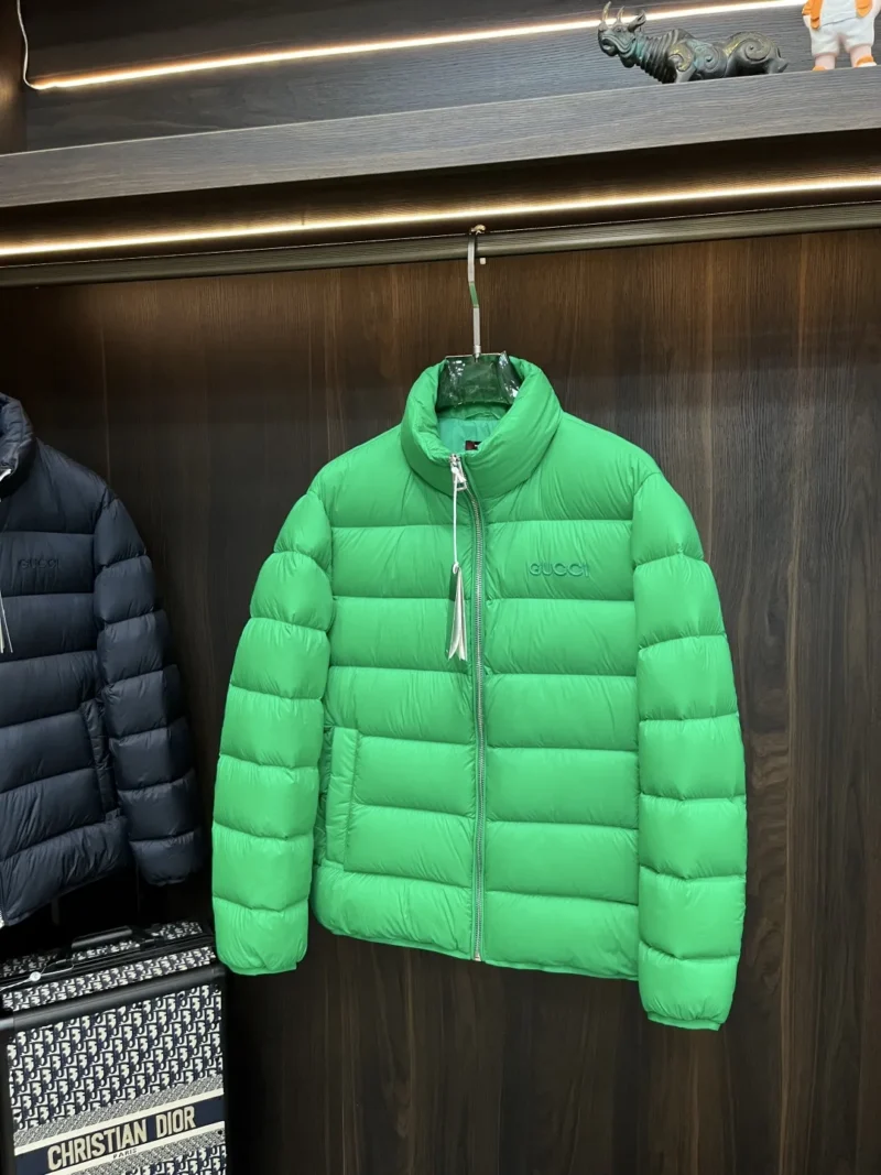 Replica Gucci 2025 Down Jacket Green Stand Collar Reps - RepLuxe