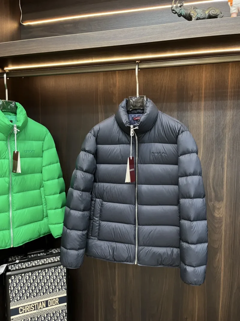 Replica Gucci 2025 Down Jacket Black Stand Collar Reps - RepLuxe