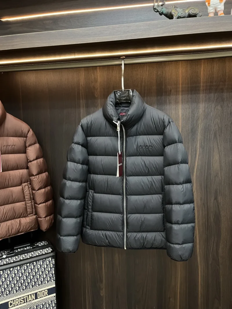 Replica Gucci 2025 Down Jacket Black Stand Collar Reps - RepLuxe