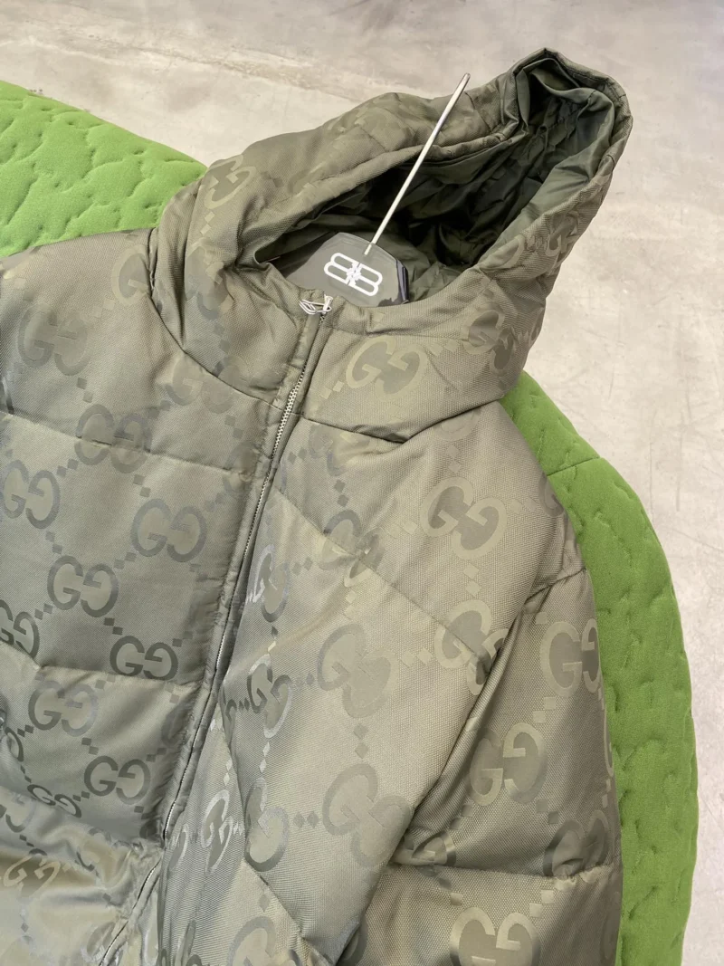 Replica Gucci GG Canvas Down Jacket Olive Green Reps - RepLuxe