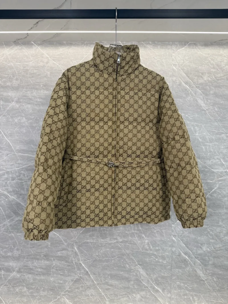 Replica Gucci Classic GG Down Jacket Beige Monogram Reps - RepLuxe