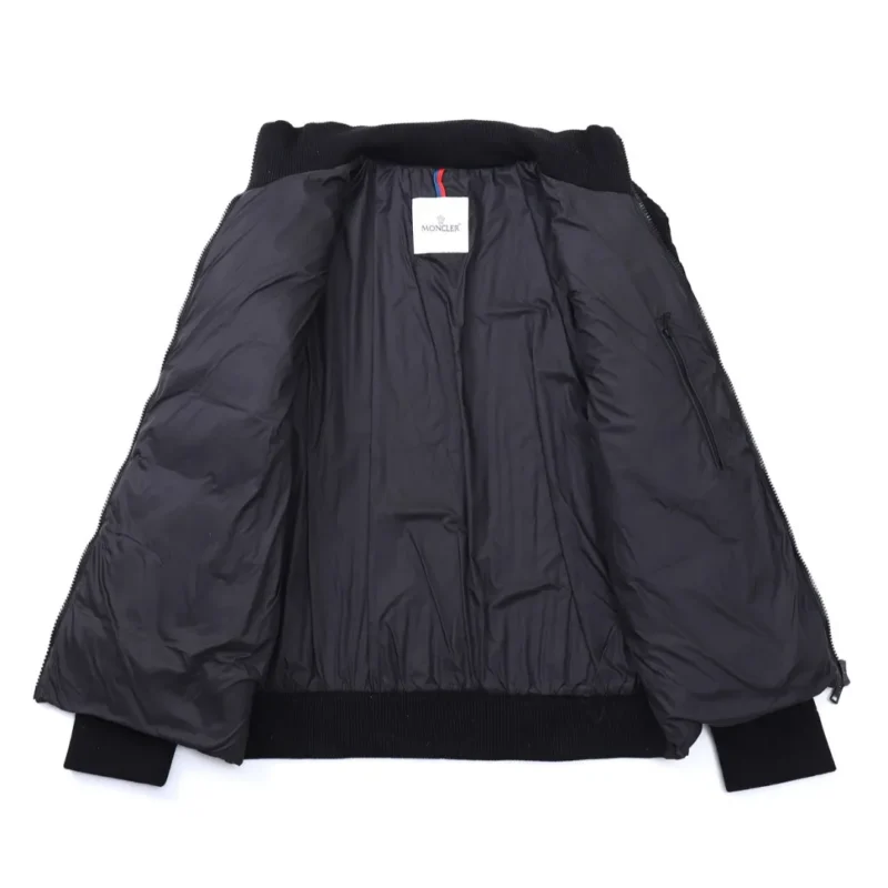 Replica Moncler Knit Down Jacket Black Stand Collar Reps - RepLuxe