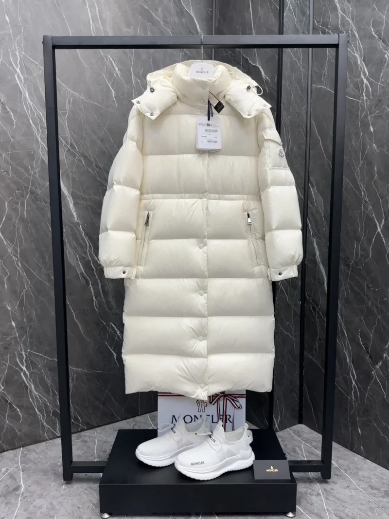 Replica Moncler Cavettaz Down Jacket Ivory Long Reps - RepLuxe
