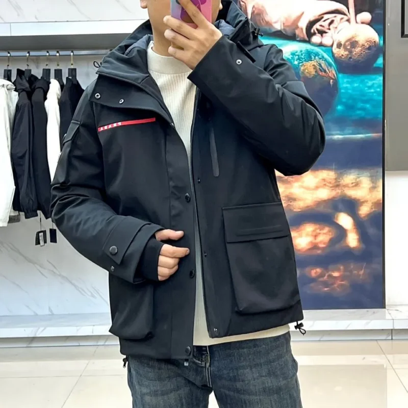 Replica Prada Down Jacket Black Hooded Style Reps - RepLuxe