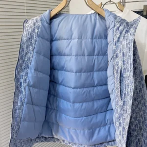 Replica Gucci Jacquard Denim Down Jacket Blue Regular Reps - RepLuxe