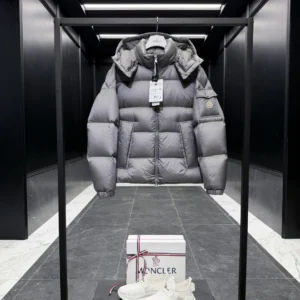 Replica Moncler Couyere Down Jacket Grey Hooded Reps - RepLuxe