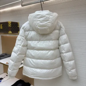 Replica Moncler Maya Down Jacket White Hooded Reps - RepLuxe