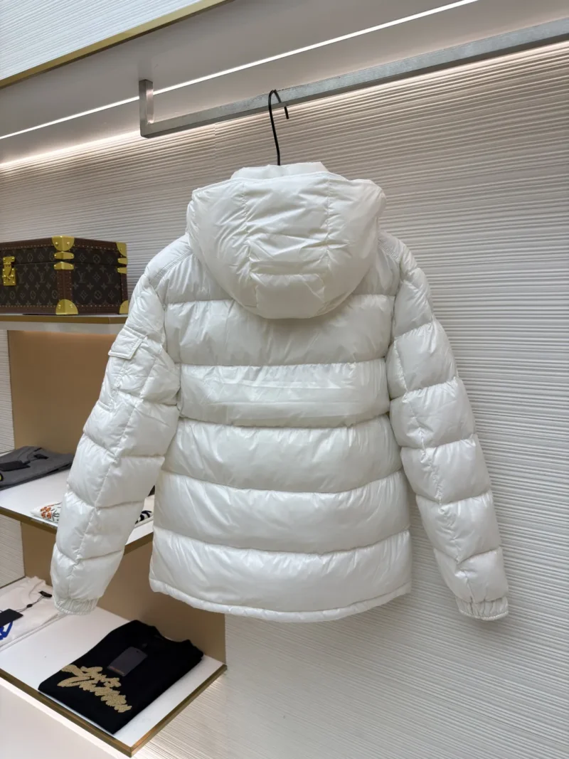 Replica Moncler Maya Down Jacket White Hooded Reps - RepLuxe